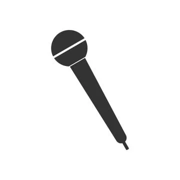 Microphone mic icon. Vector illustration, flat design. Stock Illustration