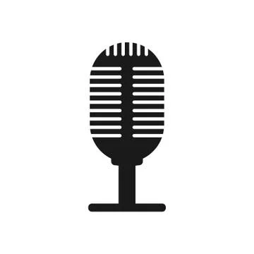 Microphone mic icon. Vector illustration, flat design. Stock Illustration