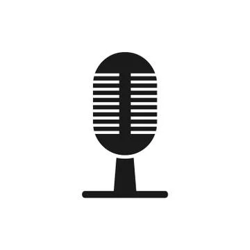 Microphone mic icon. Vector illustration, flat design. Stock Illustration