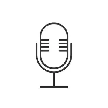 Microphone mic icon. Vector illustration, flat design. Stock Illustration