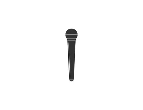 Microphone mic icon. Vector illustration. Flat design. Stock Illustration