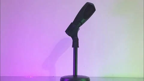 Microphone with a Mic. Stand Stock Footage 160445343