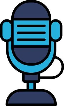 A microphone with a microphone cord Stock Illustration