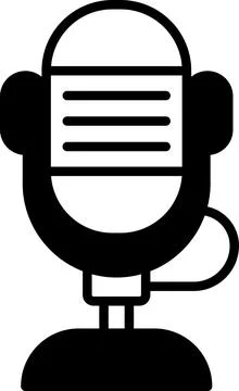 A microphone with a microphone cord Stock Illustration