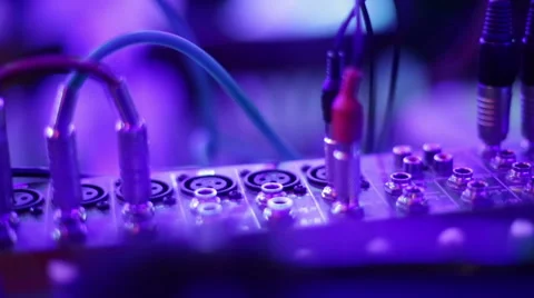 The microphone is on the mixing console in a nightclub. Stock Footage 66575567