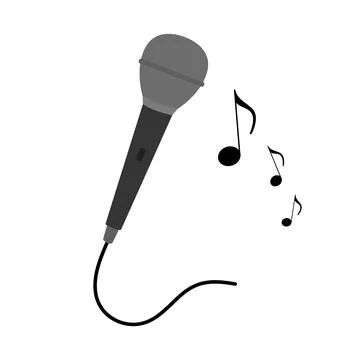 Microphone with Music Notes Vector Illustration Stock Illustration