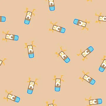 Microphone music retro character vector seamless pattern Illustrazione stock