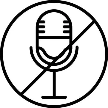 Microphone Mute Line Icon Design Stock Illustration