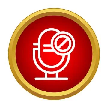 Microphone muted icon symbolizing audio off or silence Stock Illustration