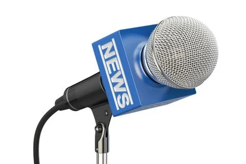 Microphone news concept, 3D rendering Stockillustratie