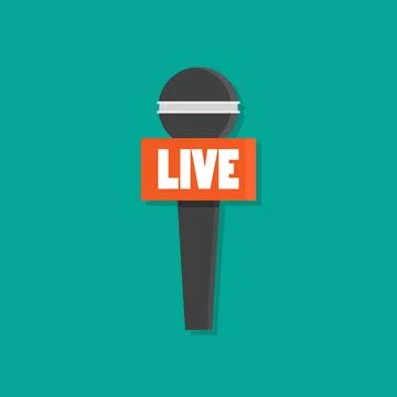 Microphone news flat style Stock Illustration