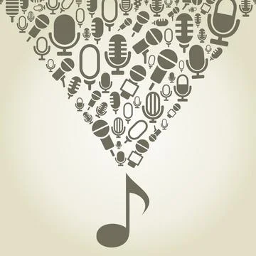 Microphone from the note Stock Photos