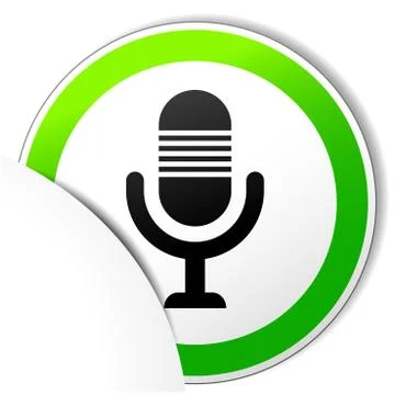 Microphone paper icon Stock Illustration