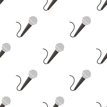 Microphone pattern seamless vector Stock Illustration