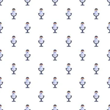 Microphone pattern on white background for audio recording Stock Illustration