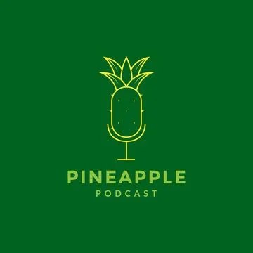 Microphone pineapple art logo design vector graphic symbol icon illustratio.. Stock Illustration