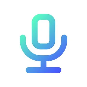 Microphone pixel perfect gradient linear ui icon Ilustração Stock