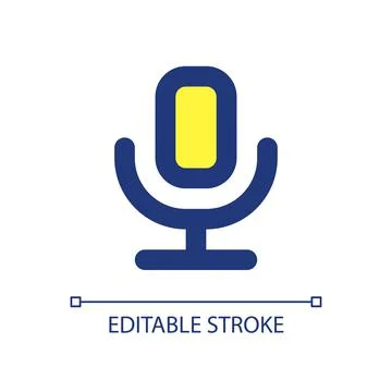Microphone pixel perfect RGB color ui icon Ilustração Stock