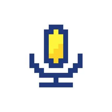 Microphone pixelated RGB color ui icon Stock Illustration