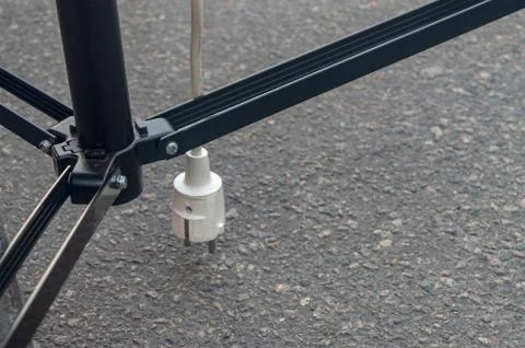 Microphone plug sockets on the wire day Foto stock