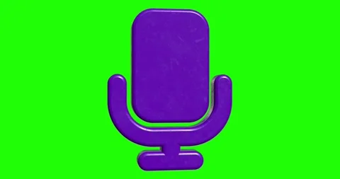 Microphone podcast audio 3D rotation animation 4k looped video. Purple glos.. Vídeos de archivo 337896245
