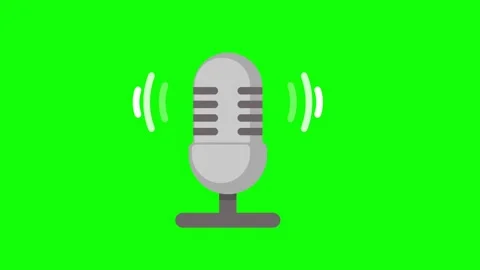 Microphone for podcast or broadcast 2D animation (Chroma key) Video stock 298001809