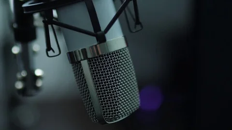 Microphone for podcast or broadcasting Stock Footage 84291713
