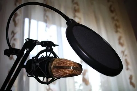 Microphone with popsocket Stock Photos