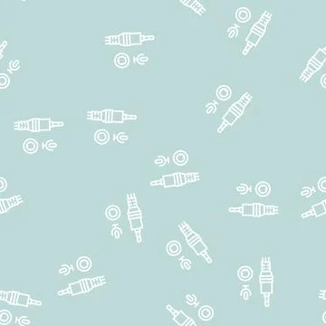 Microphone port line seamless pattern Illustrazione stock