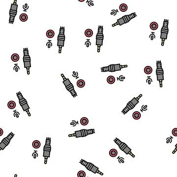 Microphone port vector seamless pattern Stock Illustration