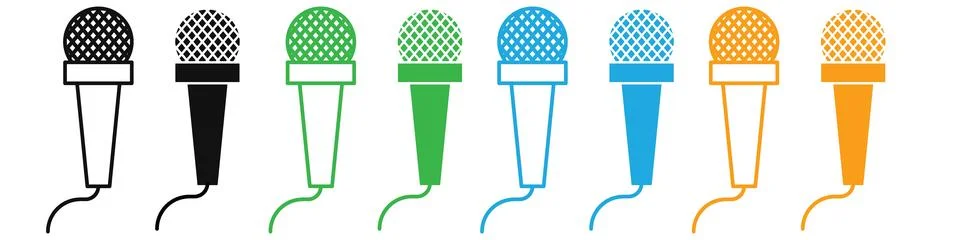 Microphone press icon mark in filled style Stock-Illustration