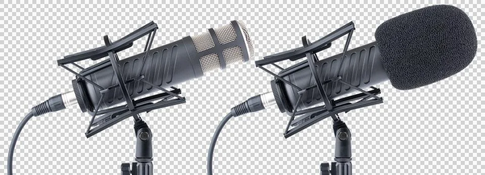 Microphone. Professional dynamic or condenser microphone Stock Photos