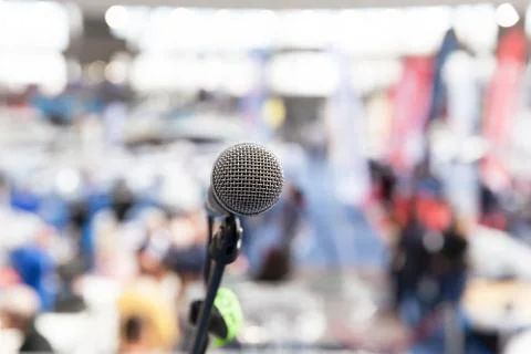 Microphone. Public relations - PR. Stock Photos