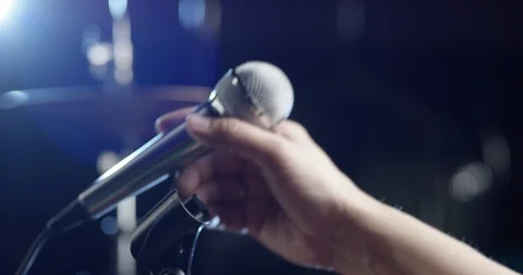 Microphone on the rack Stock Footage 114834831