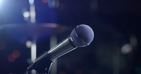 Microphone on the rack Stock Footage 114835361