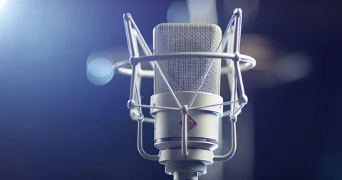 Microphone on the rack Stock Footage 114835371