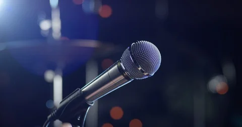 Microphone on the rack Stock Footage 114835564