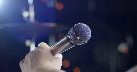 Microphone on the rack Stock Footage 114835671