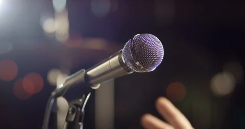 Microphone on the rack Stock Footage 114836114
