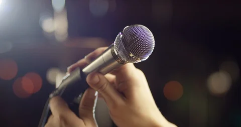 Microphone on the rack Stock Footage 114836116
