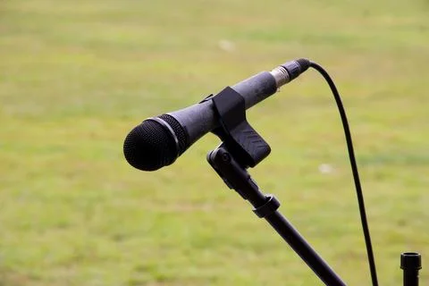 Microphone ready to use on a celebration Stock Photos