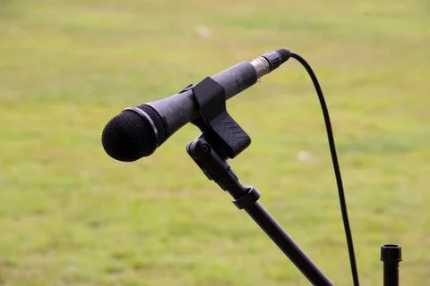 Microphone ready to use on a celebration Stock Photos