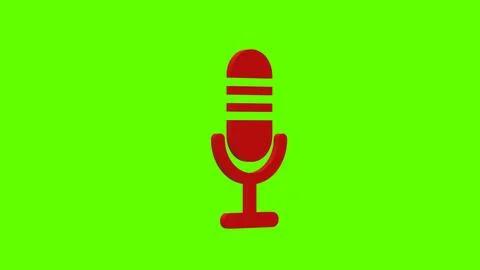 Microphone record red set icon 3d illustration rotation Stock Illustration