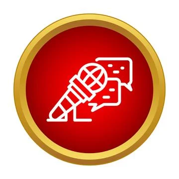 Microphone recording audio with speech bubbles icon Stock-Illustration