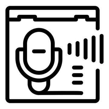 Microphone recording audio track on computer software interface Stock Illustration