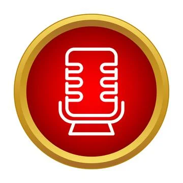 Microphone recording icon for audio broadcasting podcast Stock Illustration