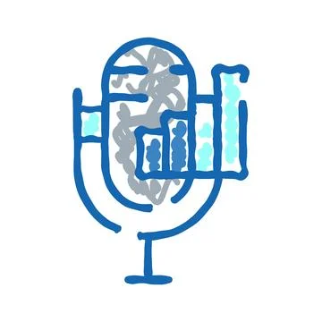 Microphone recording sound with audio equalizer bars Stock Illustration