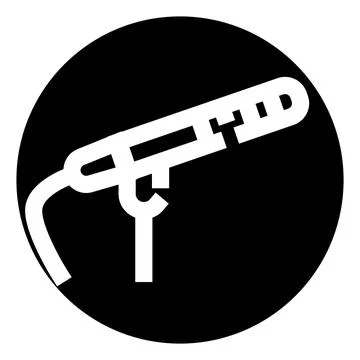 Microphone recording sound vector icon on black background 스톡 일러스트