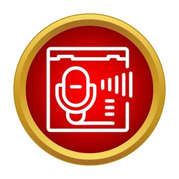 Microphone recording sound waves in web browser icon 스톡 일러스트
