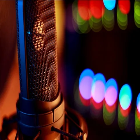 Microphone in a recording studio Stock Footage 69535288